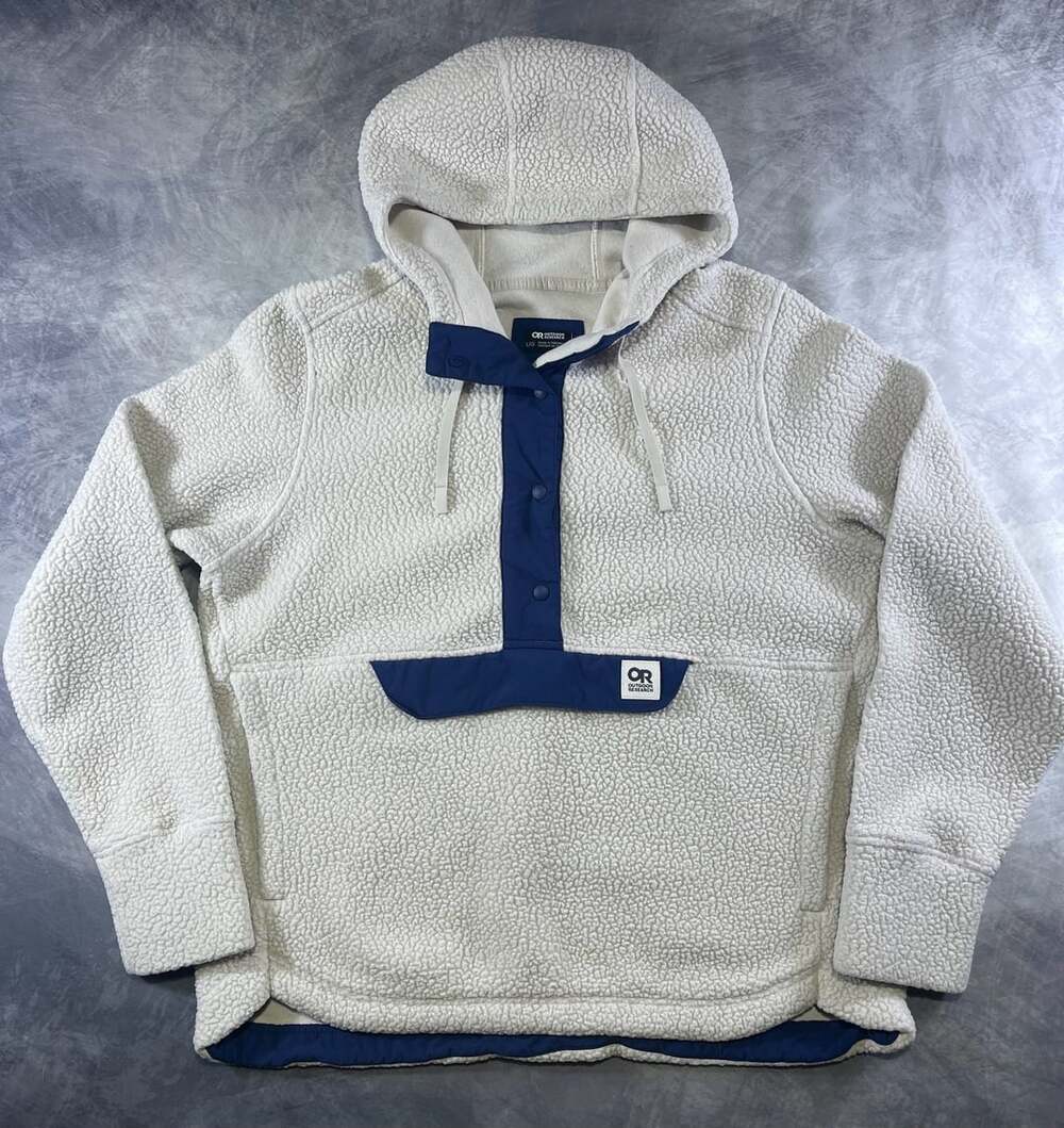 Outdoor Research Packwood Fleece Pullover Hoodie Size L/G White